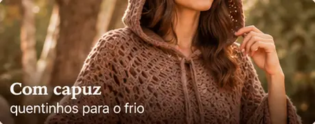 Poncho com capuz — quentinhos para o frio