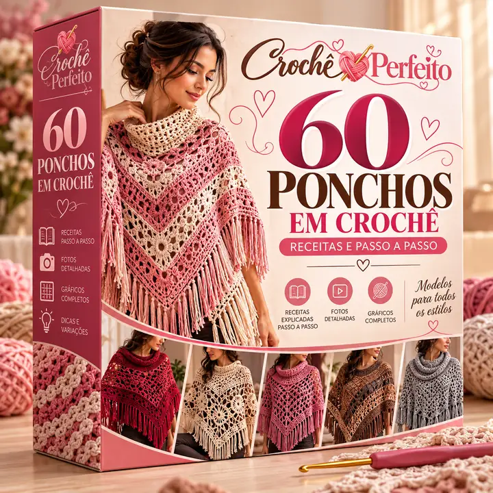 Guia 60 Ponchos em Crochê